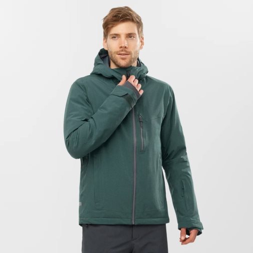 Green Salomon Untracked Insulated Men's Ski Jackets | PH 24569B